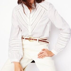 Boden White Eyelet Blouse
